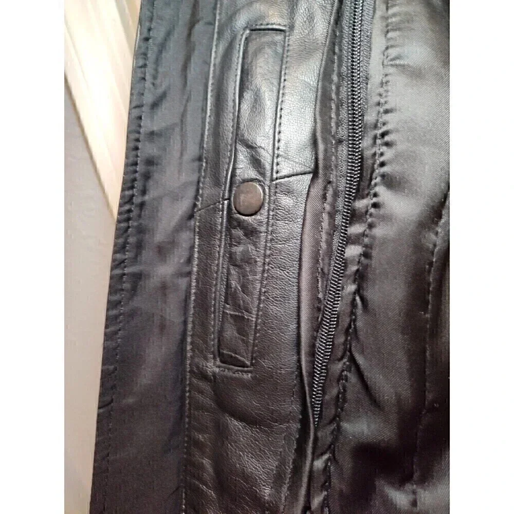 MOB Classic Series Black Leather Motorcycle Jacket Size 48 with removable lining